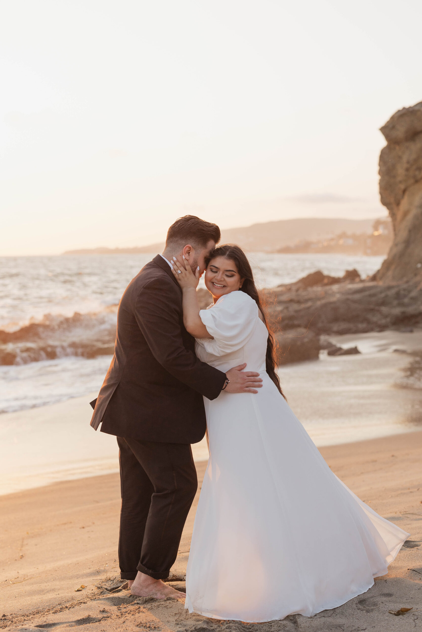 beach bride and groom photos